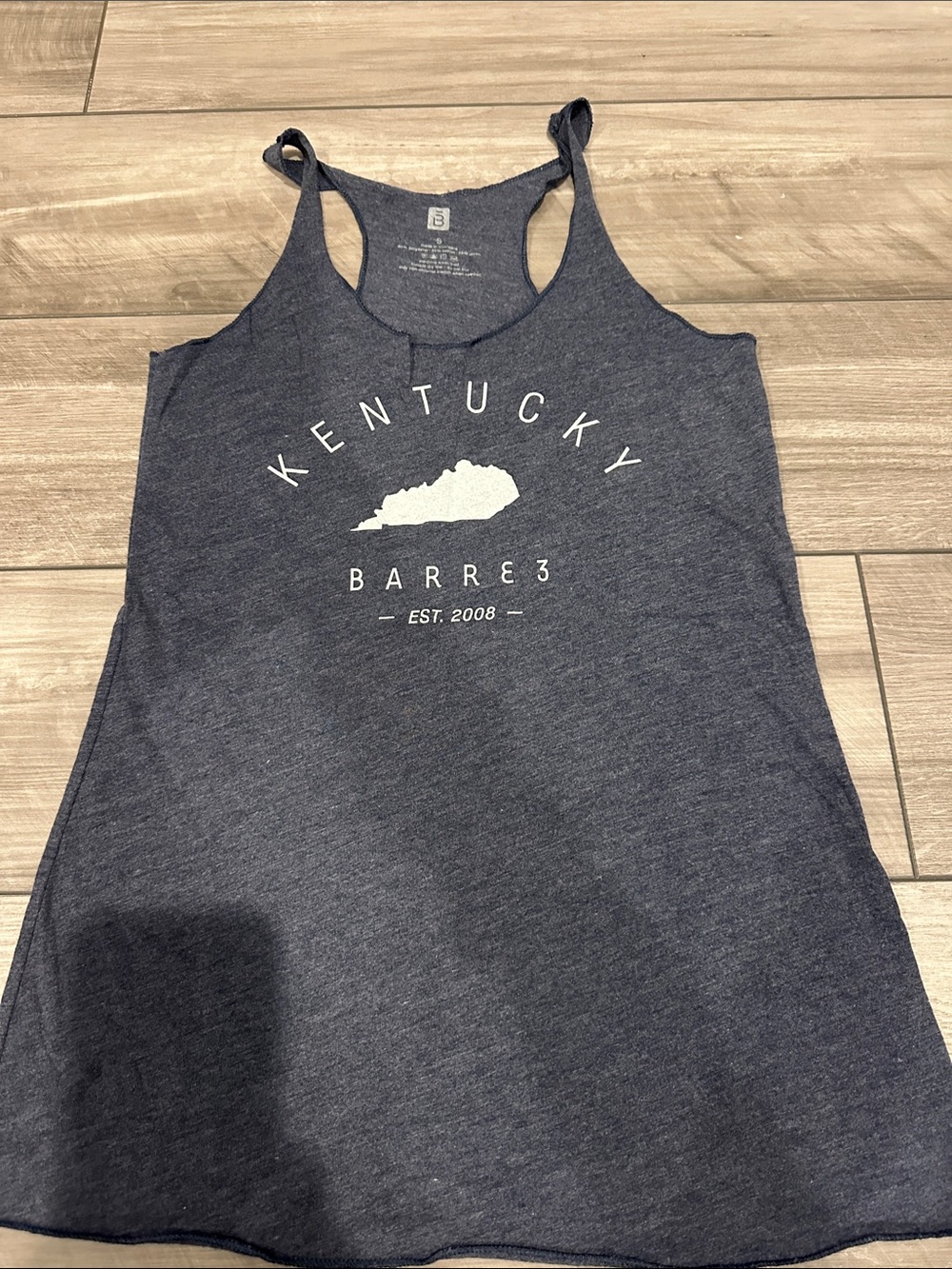 Kentucky Barre 3 Navy Racerback Tank Top